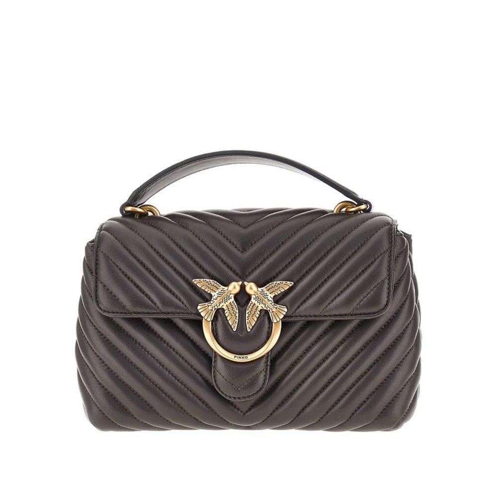 Pinko Women Chevron Nappa Leather Mini Love Lady Puff Bag